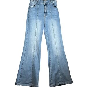 Denim By Jealous Tomato Jean Womens L blue Denim Flare Leg High Rise Denim jean